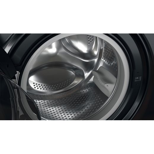 Hotpoint Anti-Stain NSWM 7469 BS UK 7kg Washing Machine with 1400 rpm - Black - Inside drum shot